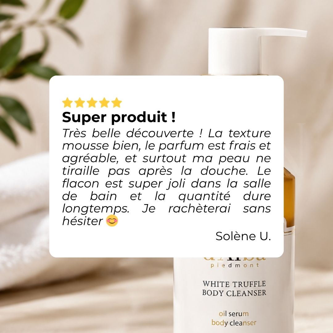Avis sur le gel nettoyant pour le corps à l’huile de truffe blanche de d'Alba