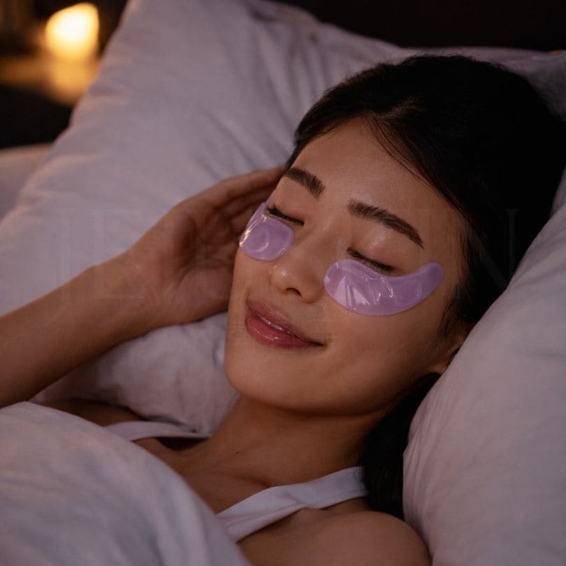 Femme qui dort avec les patchs NAD+ de Numbuzin