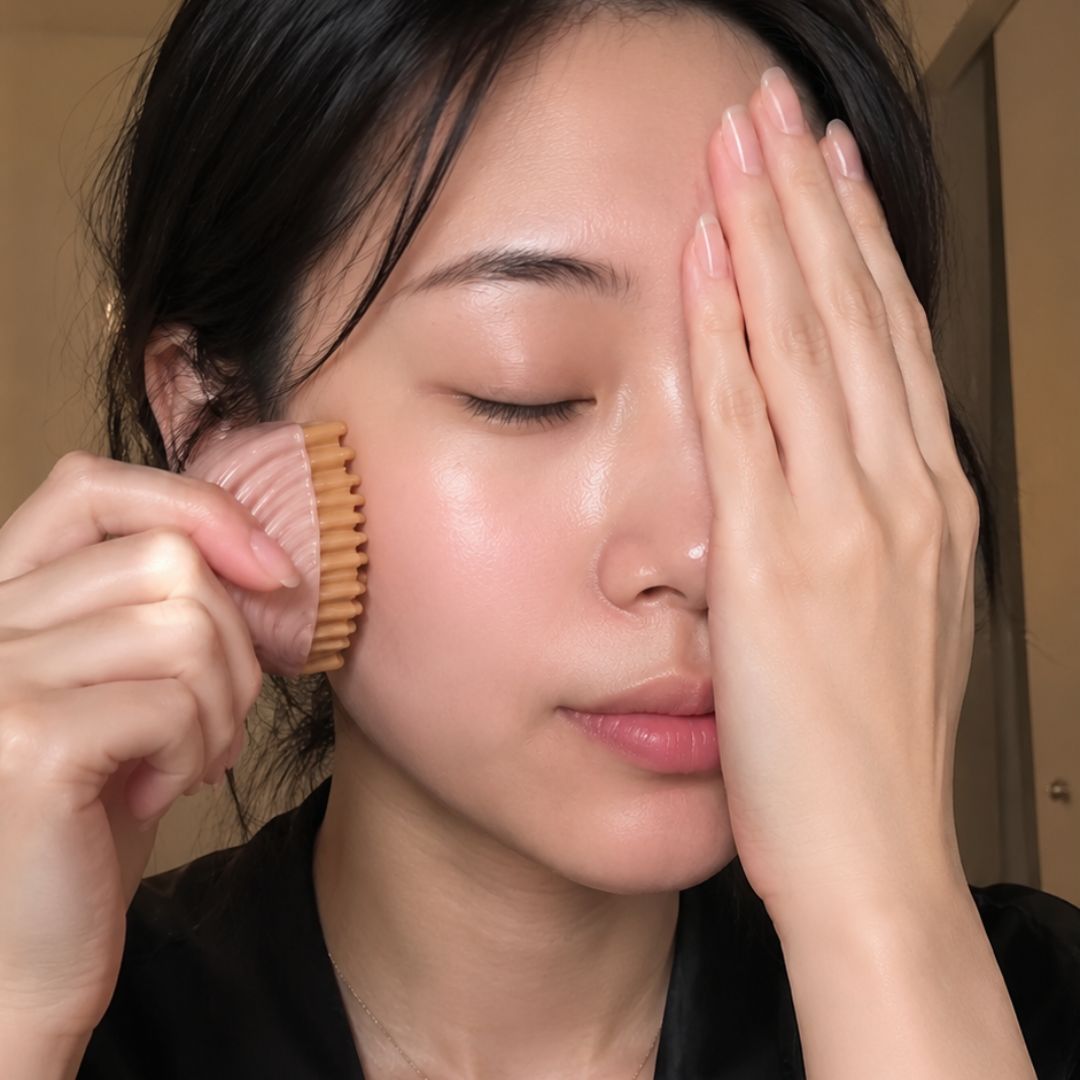 Brosse de drainage lymphatique pour le visage dans la skincare coréenne