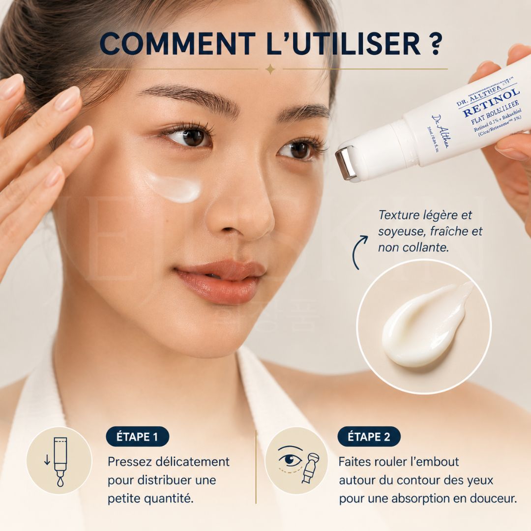 Dr.Althea Roller contour des yeux lissant au rétinol Comment atténuer les rides et les cernes sous les yeux avec un roll-on au rétinol ?