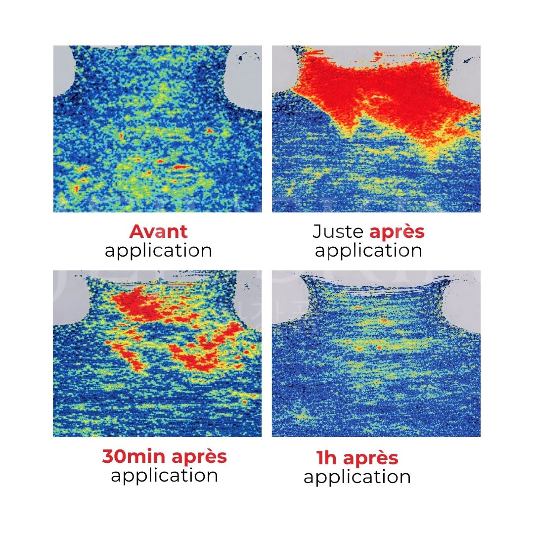 Evolution sur le corps de la crème chauffante PowerfulX