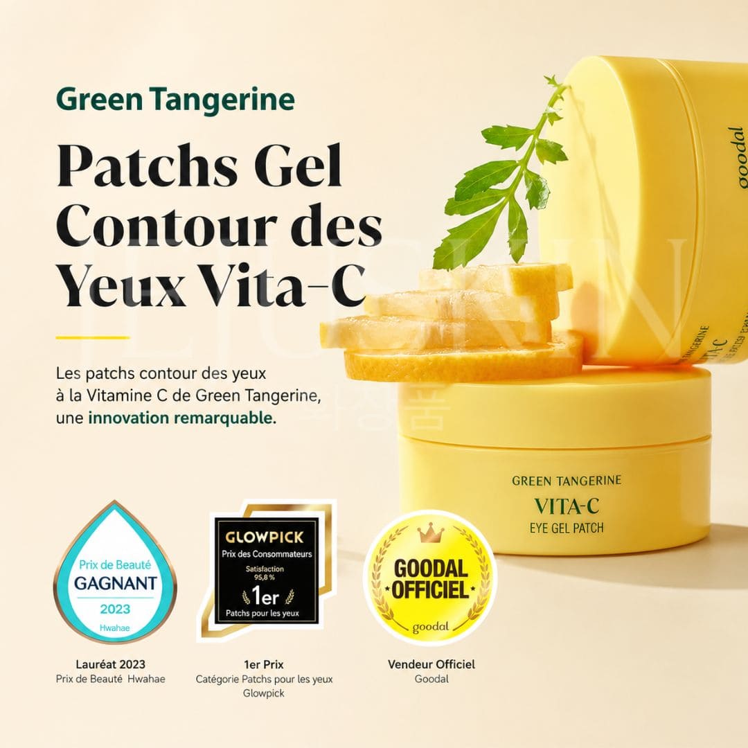 Goodal  Patchs en gel pour le contour des yeux à la vitamine C et mandarine verte récompense