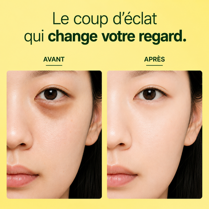 Goodal  Patchs en gel pour le contour des yeux à la vitamine C et mandarine verte résultat avant après 