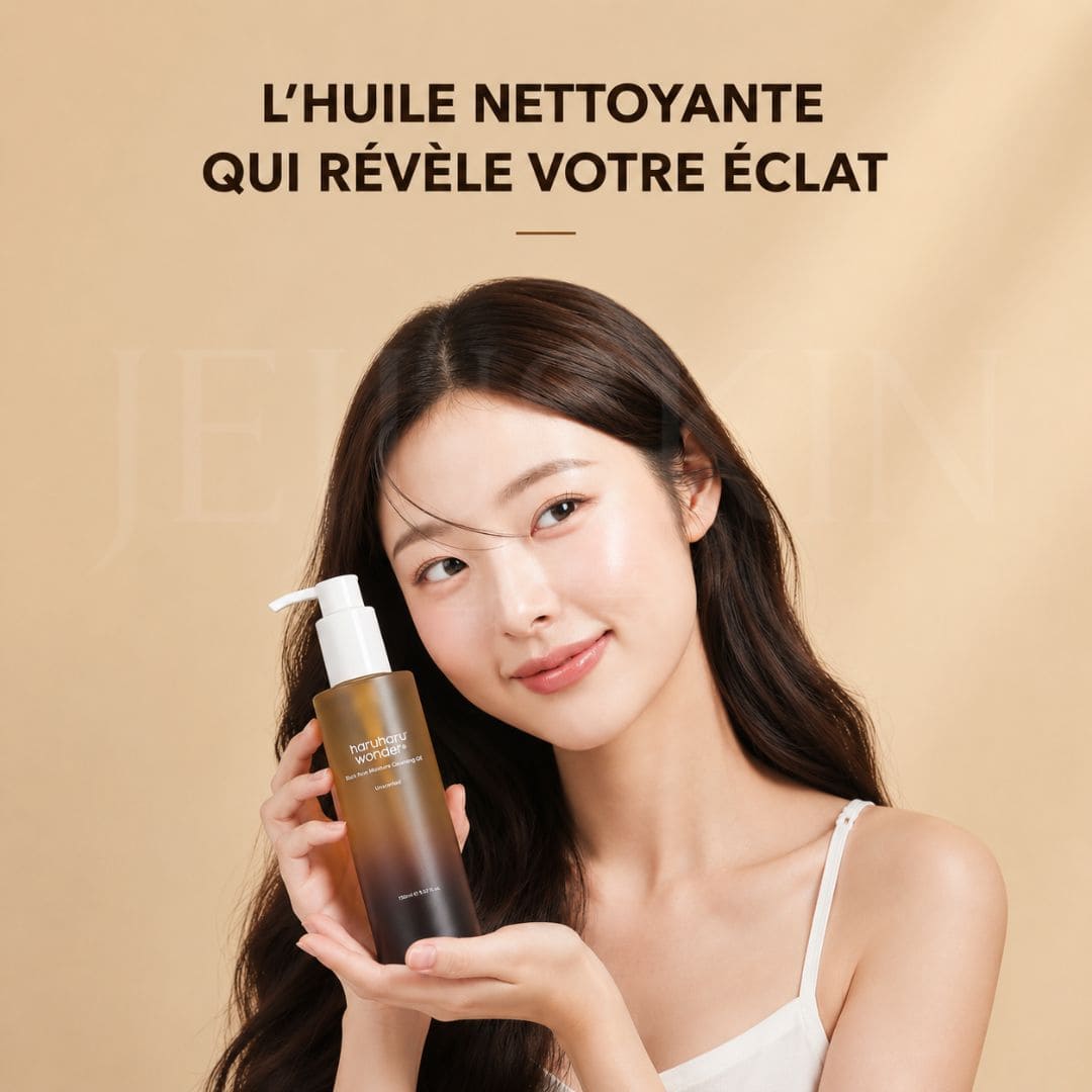 Haruharu Wonder  Huile nettoyante profonde et hydratante au riz noir Illumine le visage 