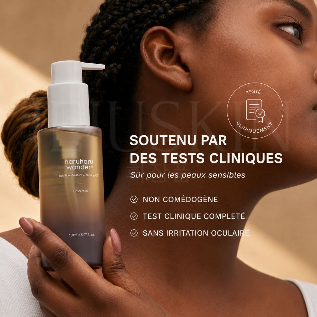 Haruharu Wonder  Huile nettoyante profonde et hydratante au riz noir non comédogène
