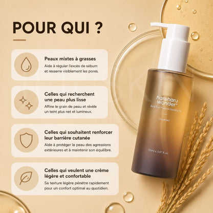 Haruharu Wonder  Huile nettoyante profonde et hydratante au riz noir type de peau