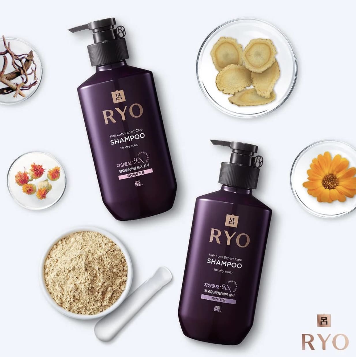 Ryo Shampooing anti-chute des cheveux 9EX 2 formules