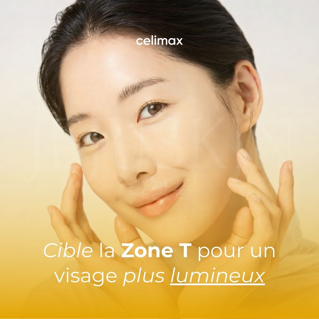 Image d'une femme qui utilise la crème hydratante correctrice pores et taches de Celimax
