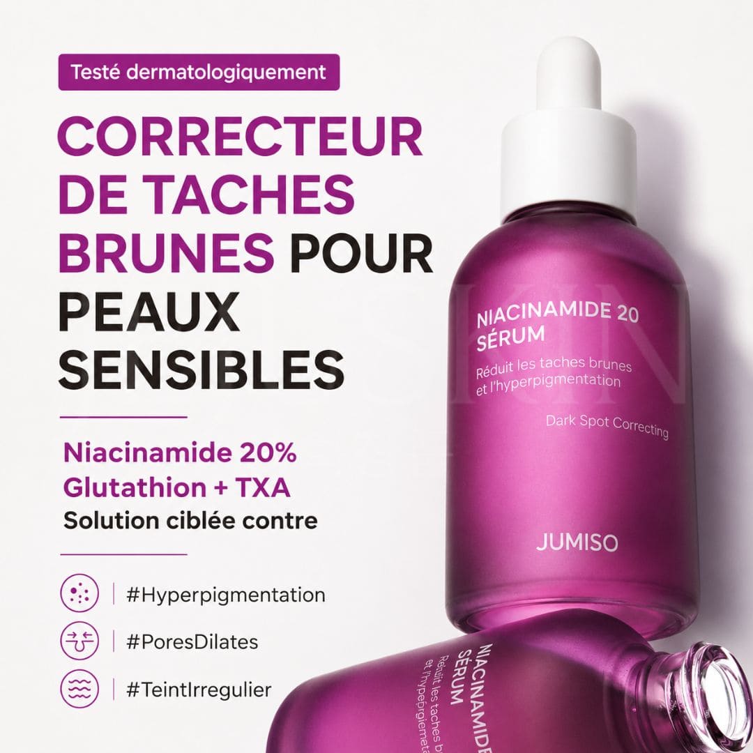 Jumiso Sérum anti-taches à la niacinamide 20% pour faire disparaître mes taches brunes