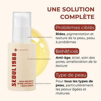 K-Secret Sérum SEOUL 1988 Rétinal bénéfices