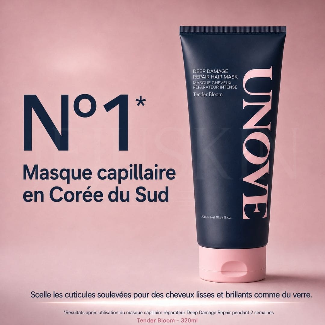 Masque capilaire Unove  numéro un des soins réparateur intense pour cheveux abîmés Tender Bloom  en corée du sud 