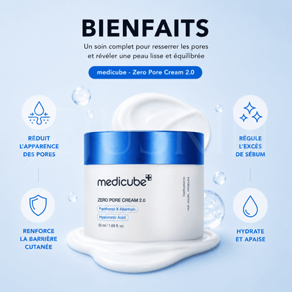 Medicube Crème hydratante Zéro pore 2.0 bienfaits