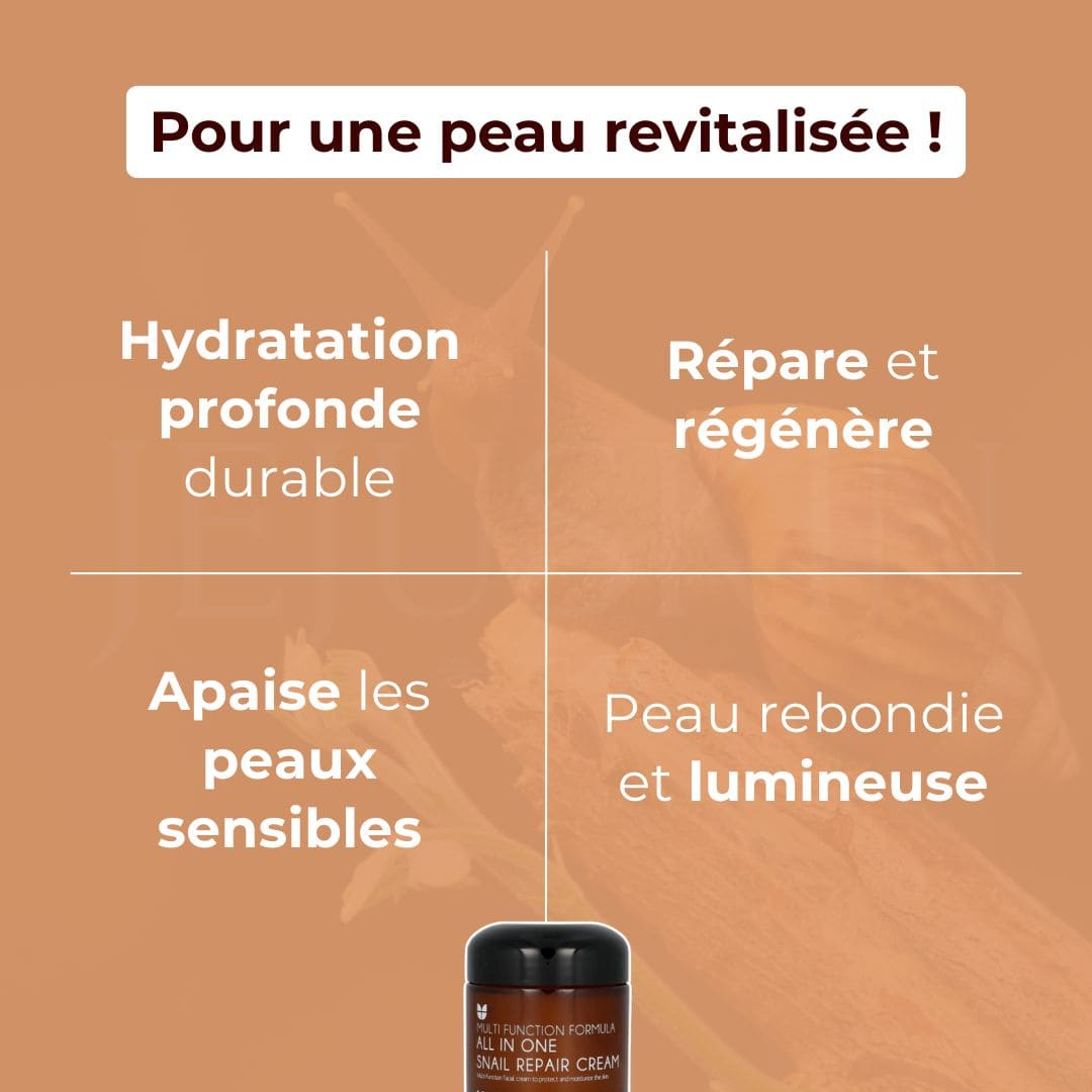 Mizon Crème réparatrice tout-en-un à la bave d’escargot bénéfices