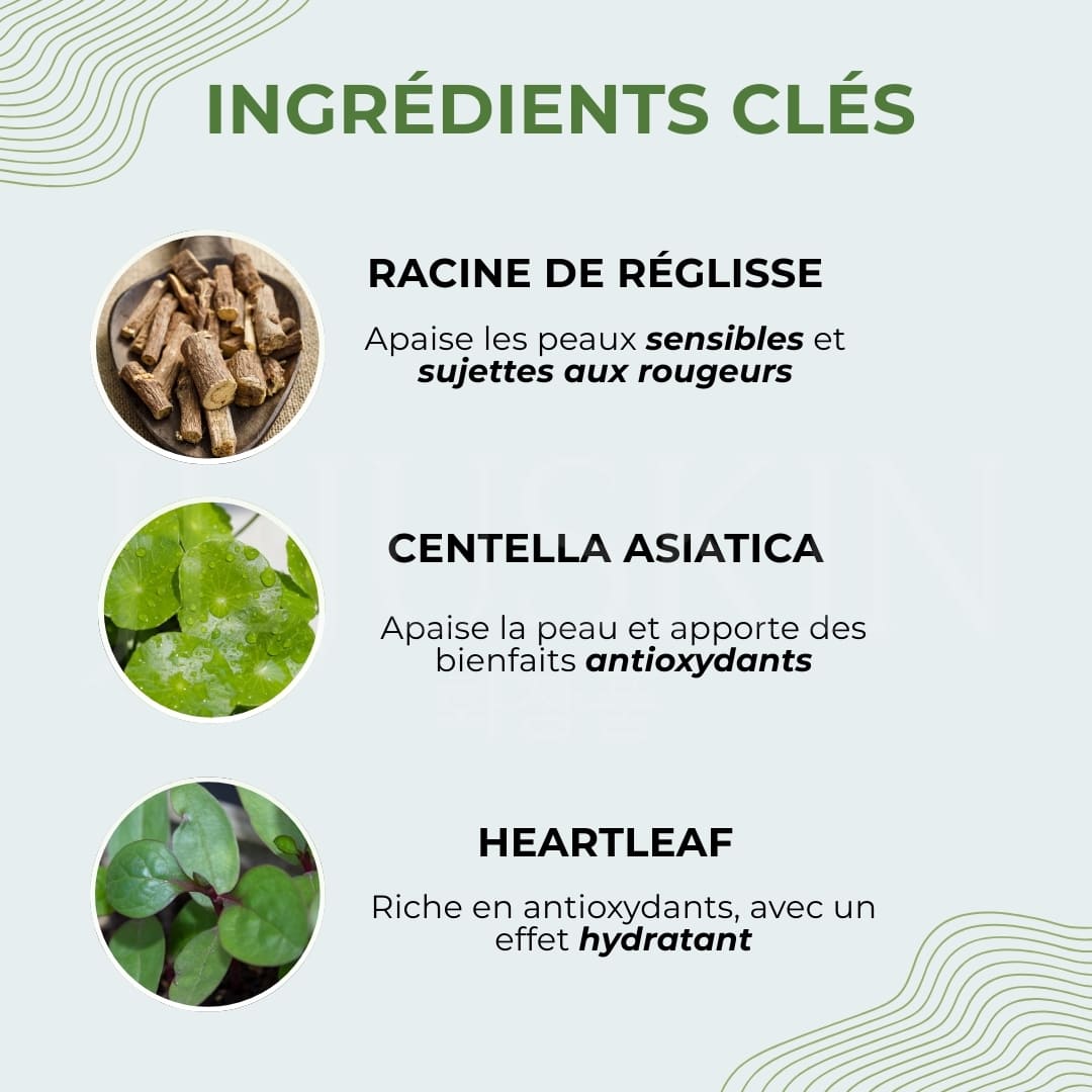 Numbuzin Toner apaisant aux herbes Pure-Full ingrédients clés