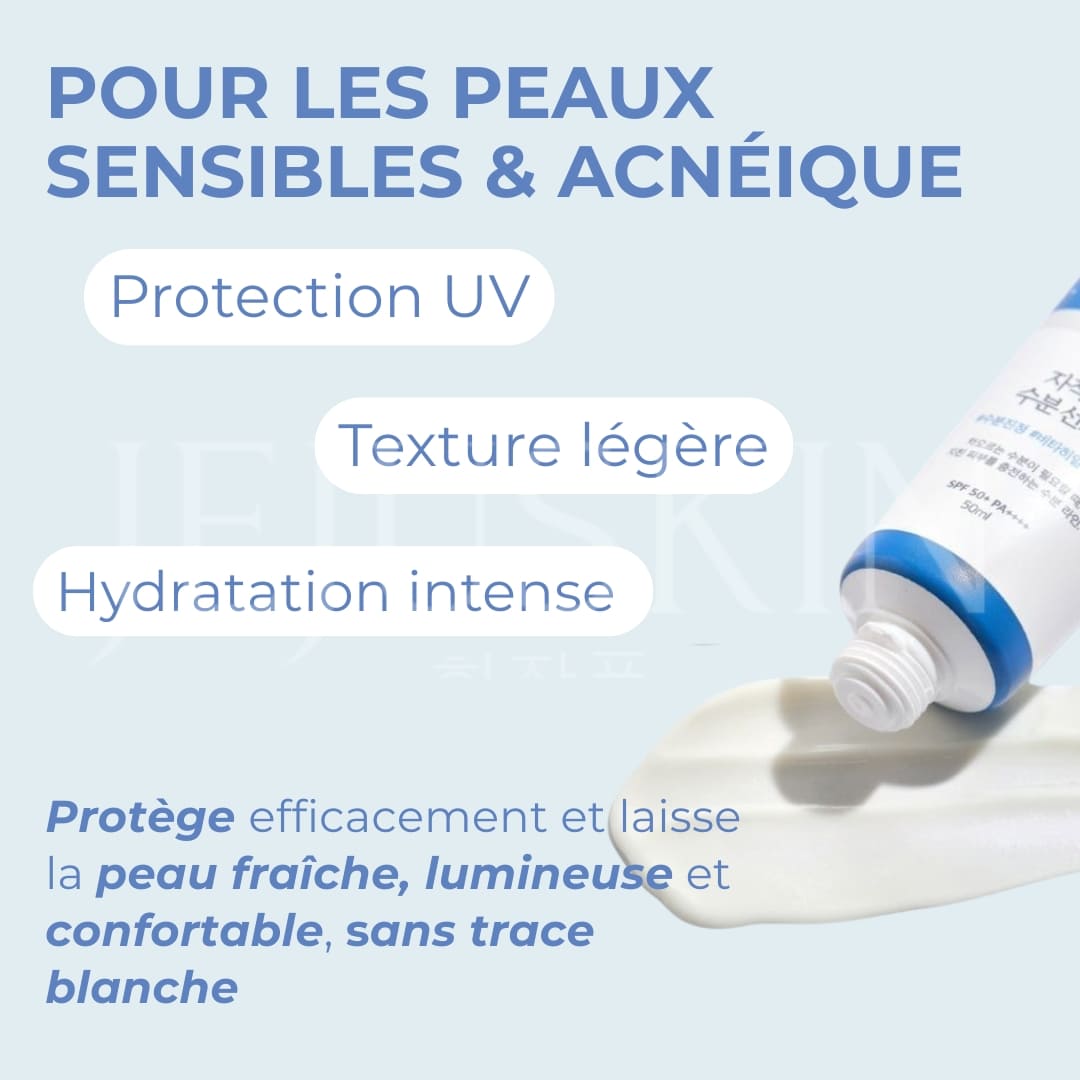 Round Lab Crème solaire hydratante au jus de bouleau peau sensible et acnéique