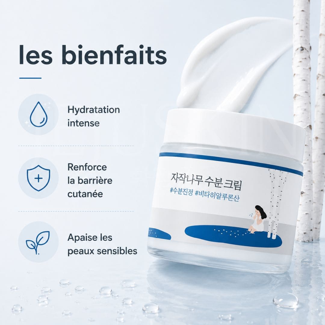 Round Lab Crème hydratante régénérante au jus de bouleau bienfaits 