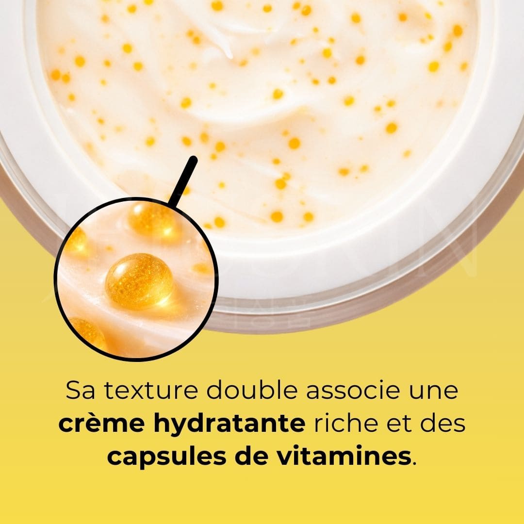 Zoom sur les capsules de vitamines de la crème d'alba