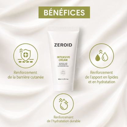 crème Zeroid crème intensive pour peaux sèches et sensibles  bénéfices du produit 