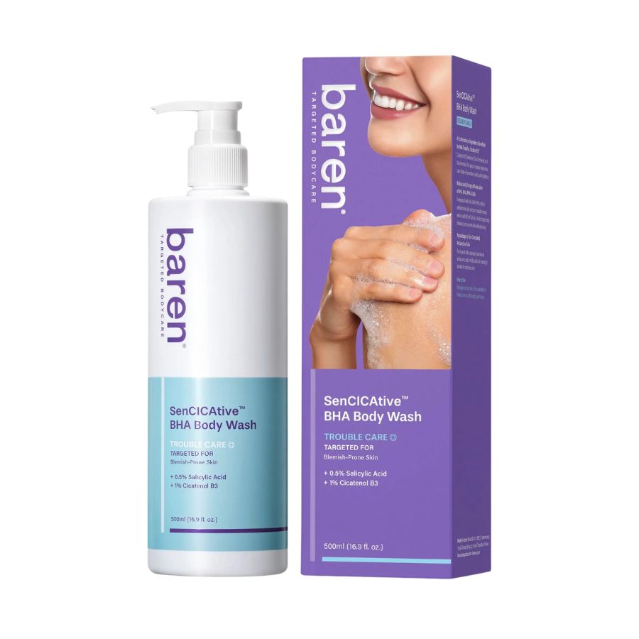 Baren gel douche apaisant pour peaux sensibles au BHA SenCICAtive 500g